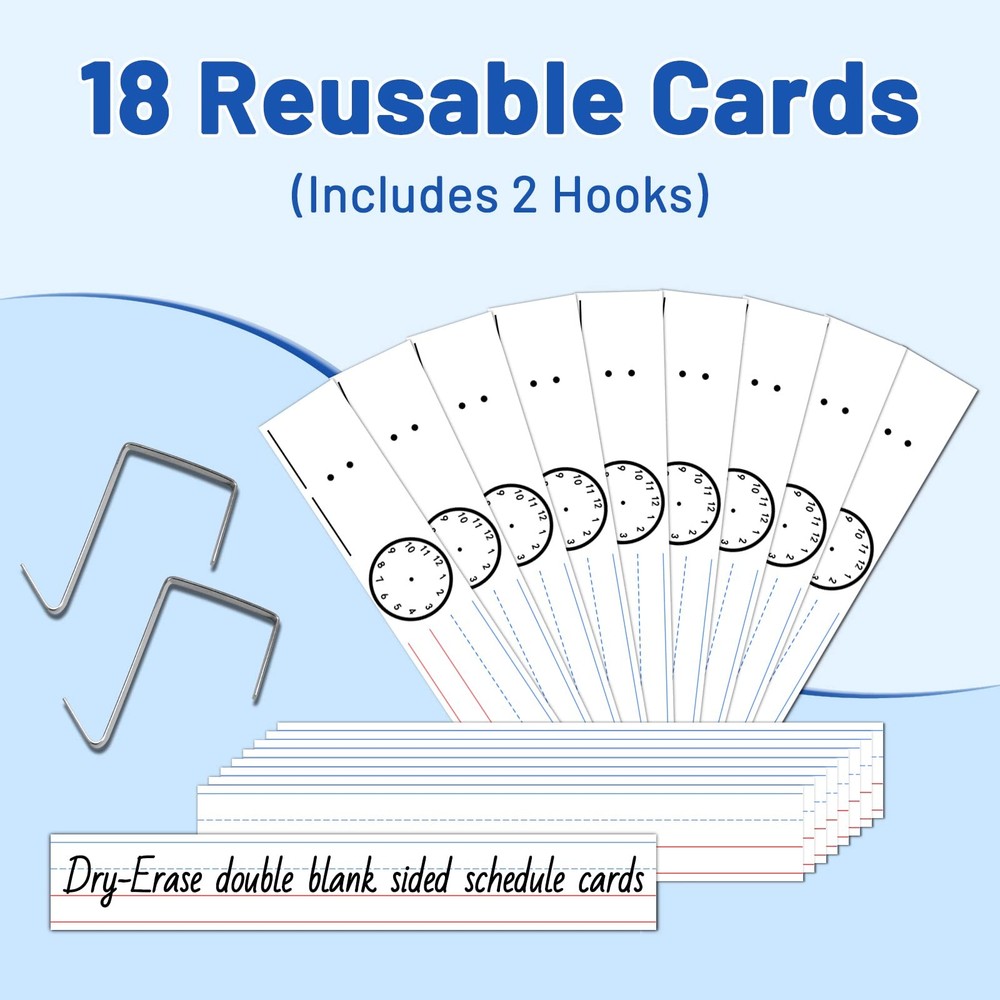 Daily Schedule Pocket Chart — 13+1 Pocket Visual Schedule for Kids, Includes ...