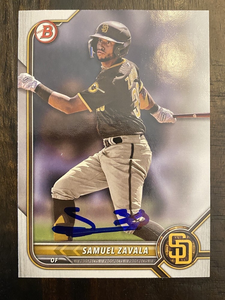 2022 BOWMAN DRAFT SAMUEL ZAVALA IP SIGNED CARD PADRES