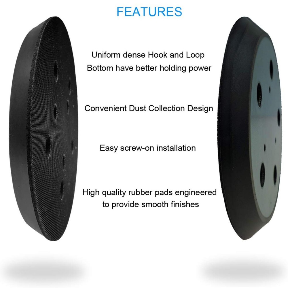 5-Inch Hook & Loop Sander Backing Pad – Replacement Pad with Dust Holes