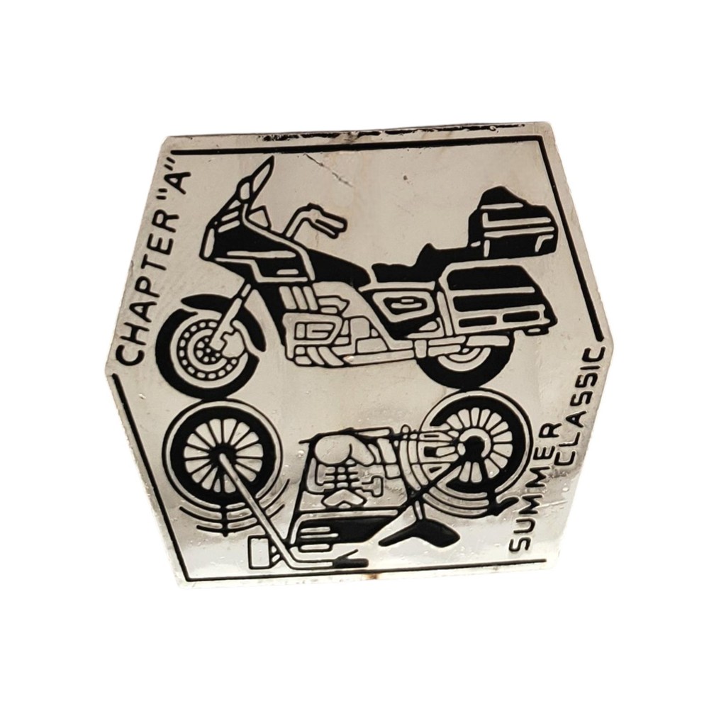 Chapter A Summer Classic Motorcycle Screw Back Lapel Hat Pin Vest 80s