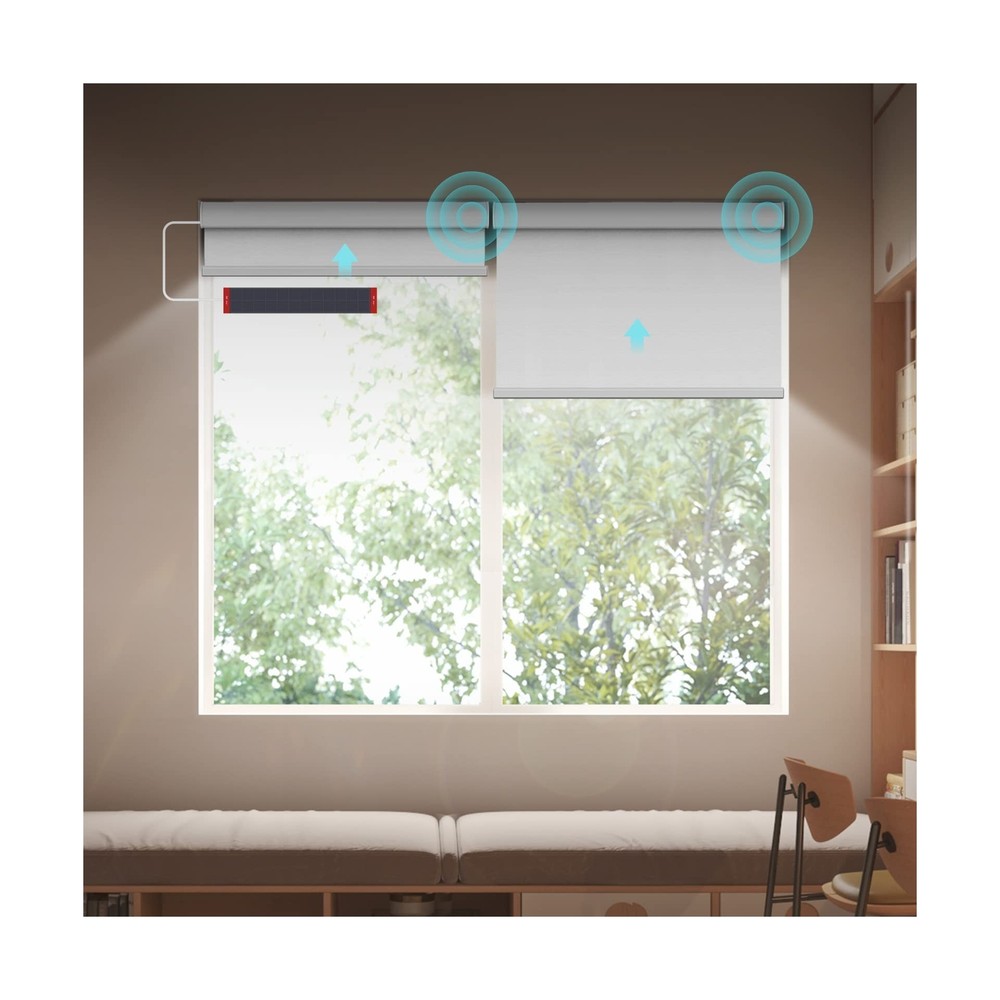 Solar Panel Mobile Power USB-C Plug Mounted on Windows, Charger for Roller Sh...