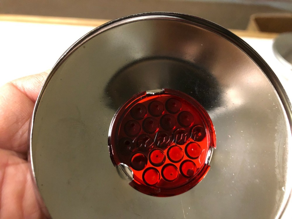 Schwinn Approved Scripted Bicycle Red Raspberry Reflector Chrome Hub Caps