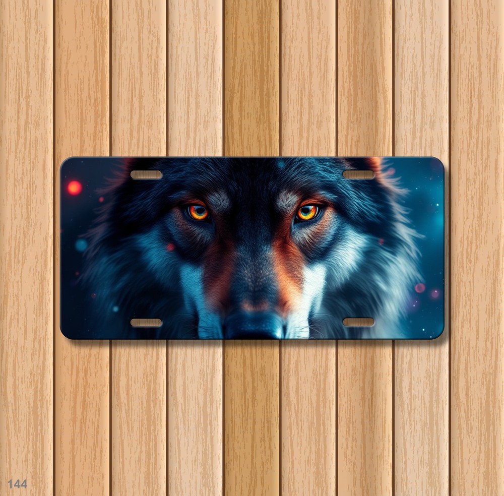 Hyperrealistic Wolf License Plate Your Text Decorative Plate Special Gift