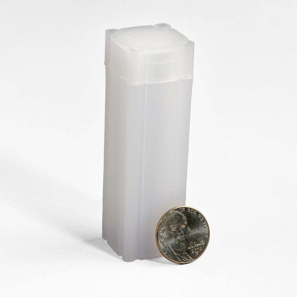 LIGHTHOUSE - Square Coin Tubes - Convenient Push Top, 10 pack, White