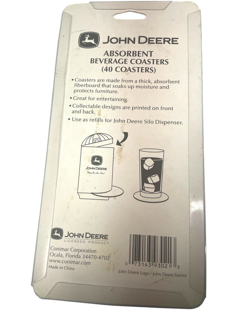 John Deere 40 Absorbent Fiberboard Coasters