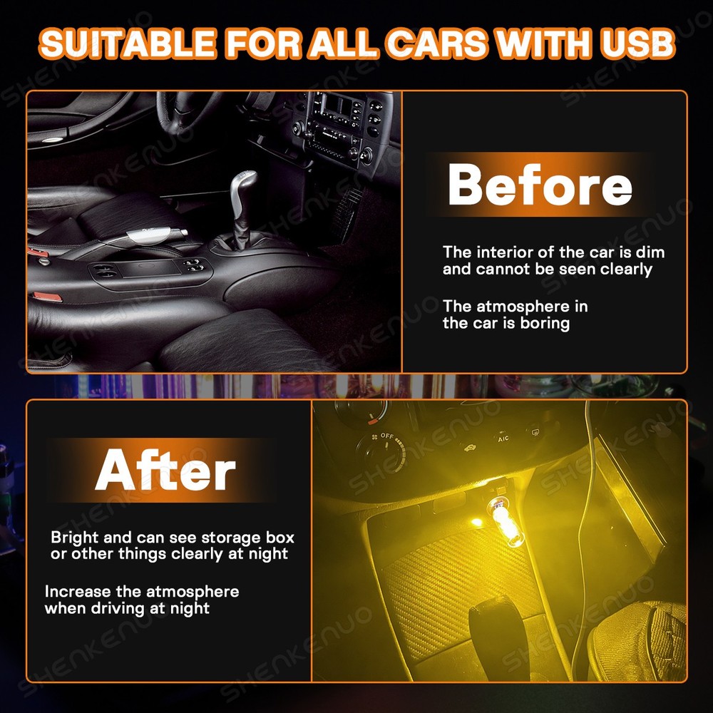 Touch Control Car USB LED Warm White Light Atmosphere Night Light Dimmable New