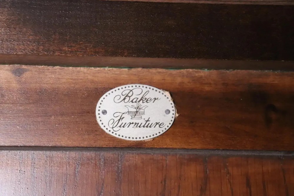 Grand Georgian Style Solid Oak Baker China Cabinet Bookcase Breakfront