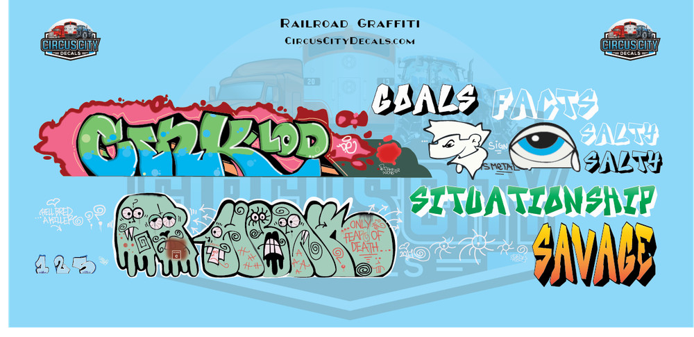 Railroad Graffiti HO 1:87 Scale Decal Set