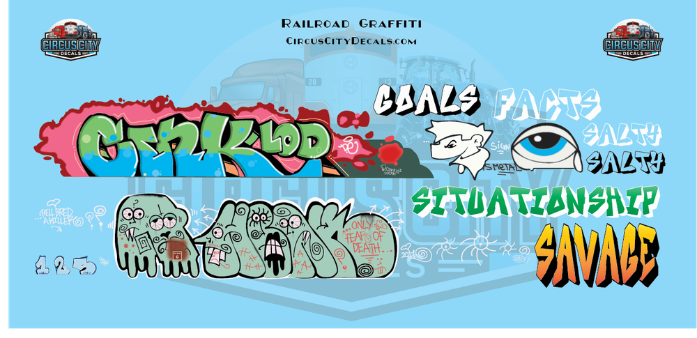 Railroad Graffiti HO 1:87 Scale Decal Set
