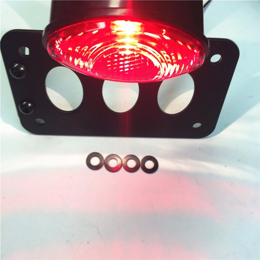 Black Horizontal Vertical Side Mount License Plate Bracket Taillight For Harley
