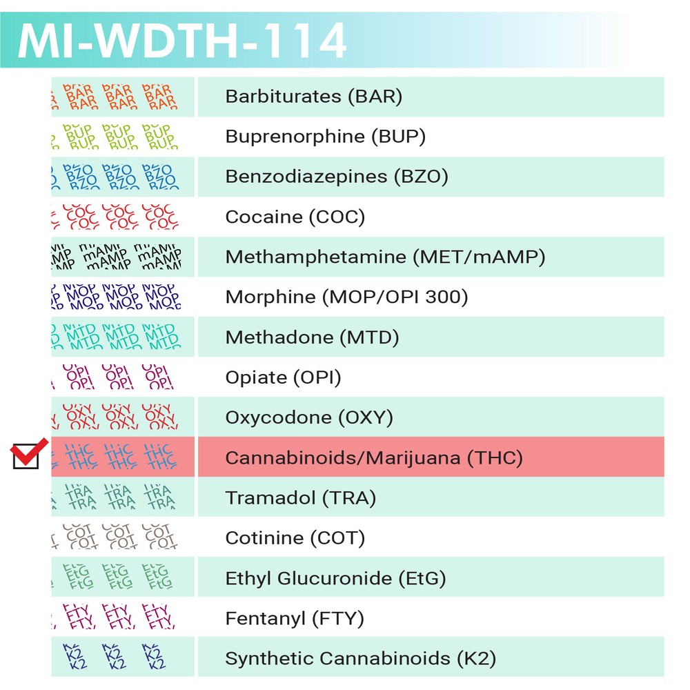 10 Pack Marijuana THC Drug Tests - Urine Testing WDTH-114