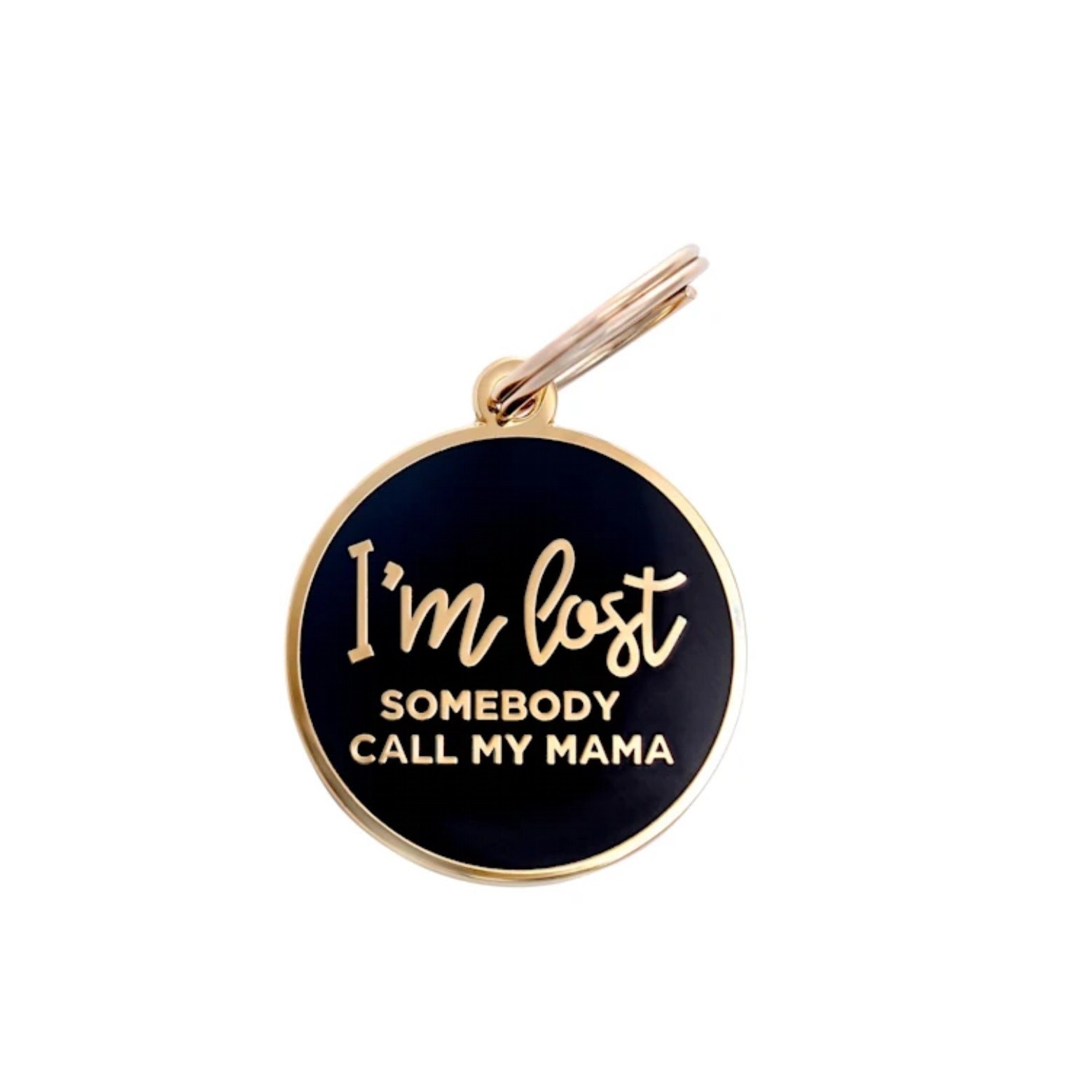 Two Tails Pet Company “I’m lost” Personalized Dog ID Tag, Black