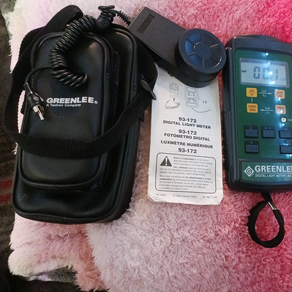 Greenlee DIgital Light Meter 93-172 With Case & Sensor