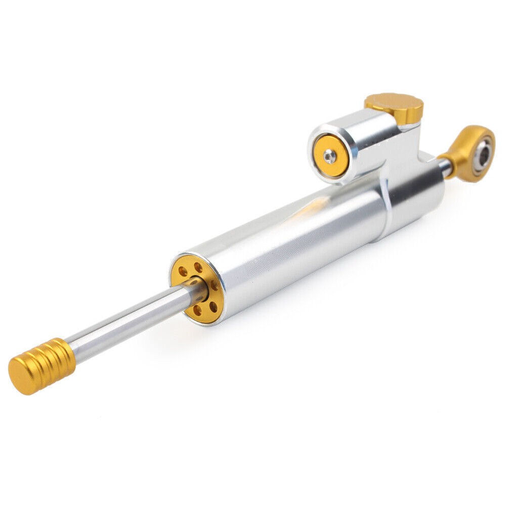 Steering Damper Stabilizer Adjustable Silver Bar CNC Universal For Motorcycle US