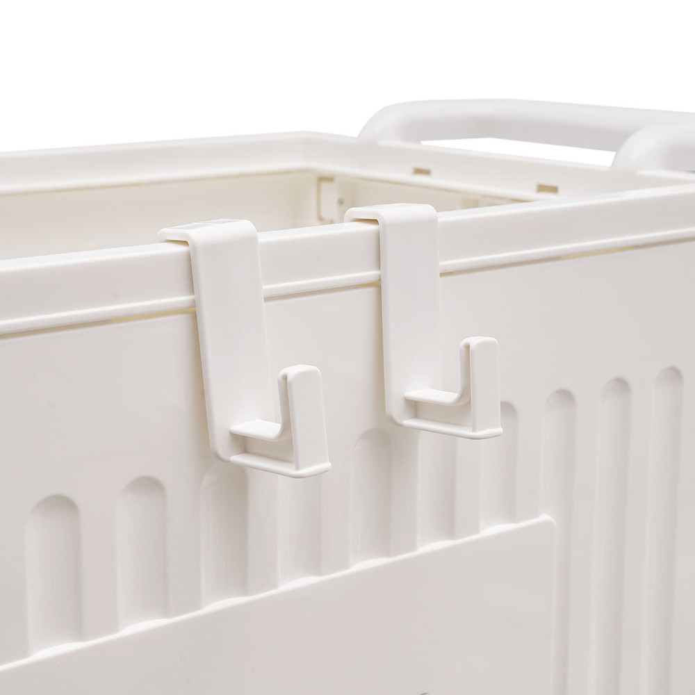 White Collapsible Storage Box with Lid & Wheels - Versatile Organizer