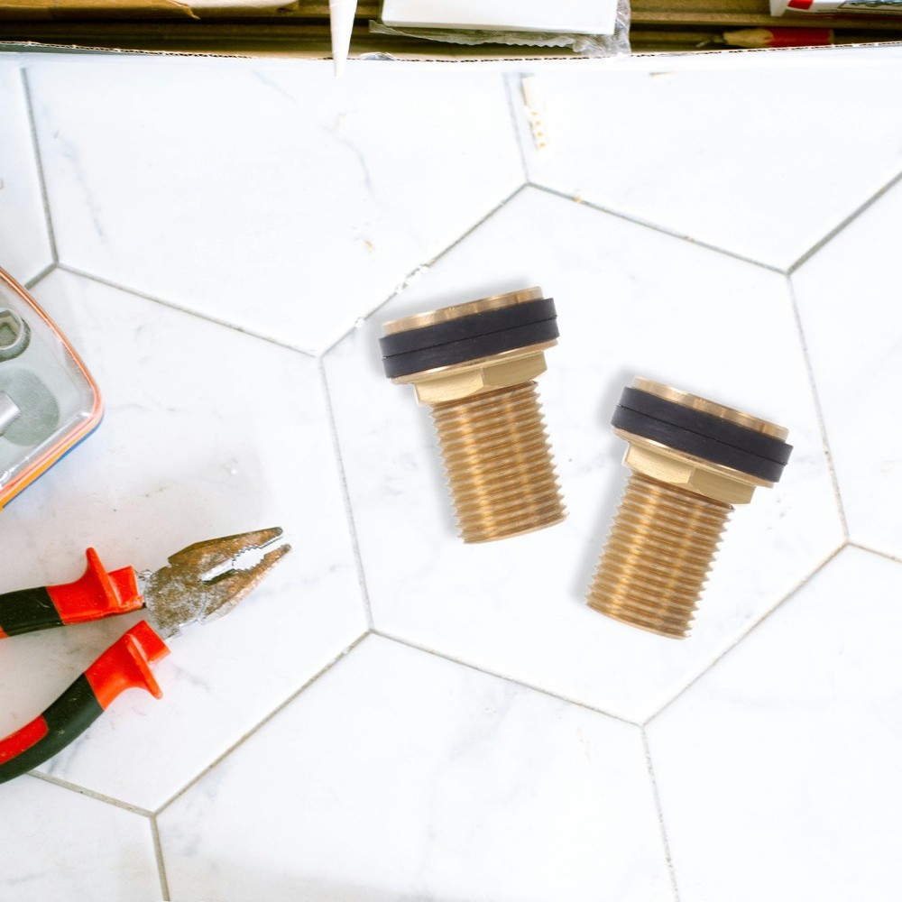 2 Pcs Adapter with Rubber Sealing Ring Barrel Fitting