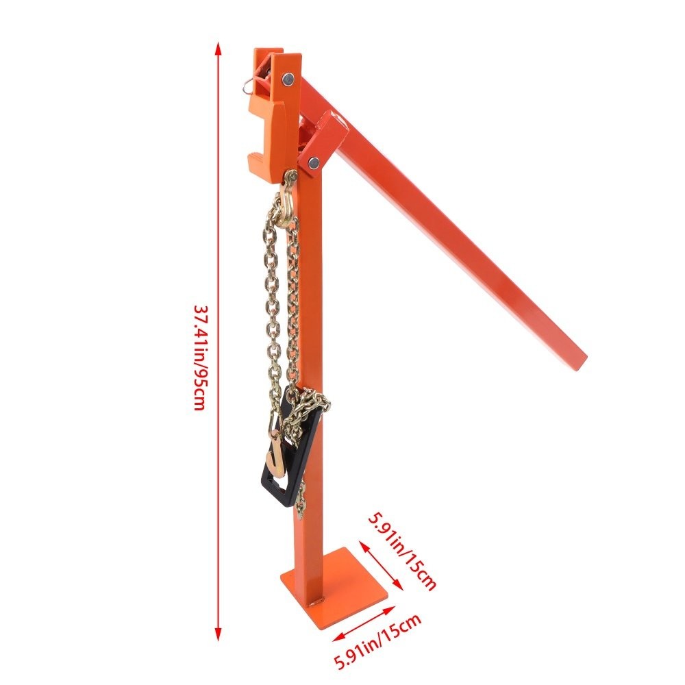 36in T Post Puller Heavy Duty Fence Post Pullers with Puller Plate & 47in Chain