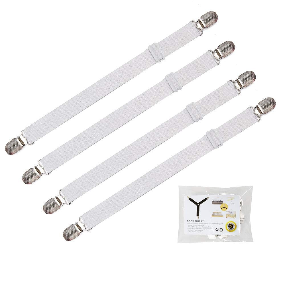 Adjustable Bed Sheet Clips, Sheet Fasteners Holder Straps and Suspender, Grip...
