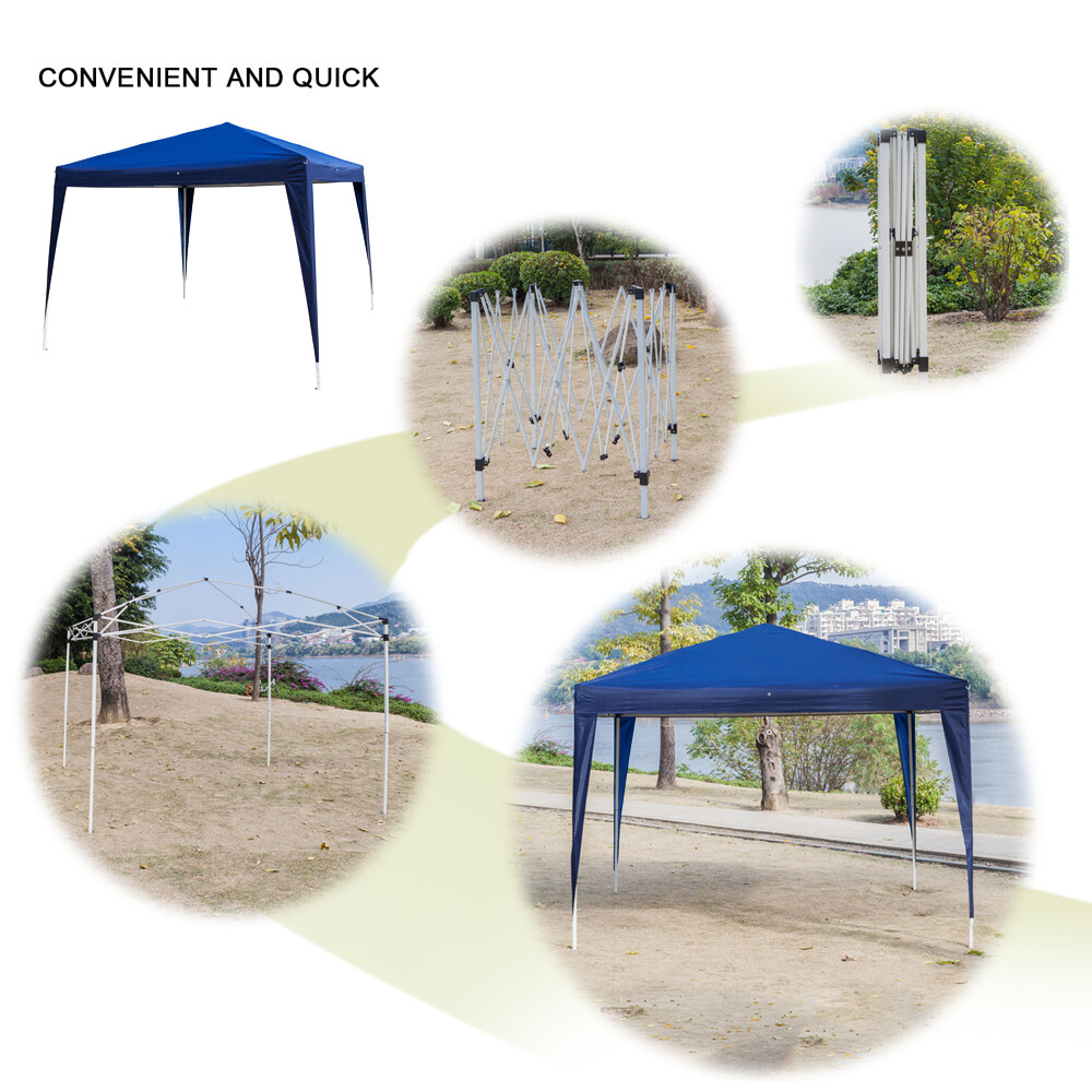 3 x3m Two Doors & Two Windows Practical Waterproof Right-Angle Folding Tent Blue