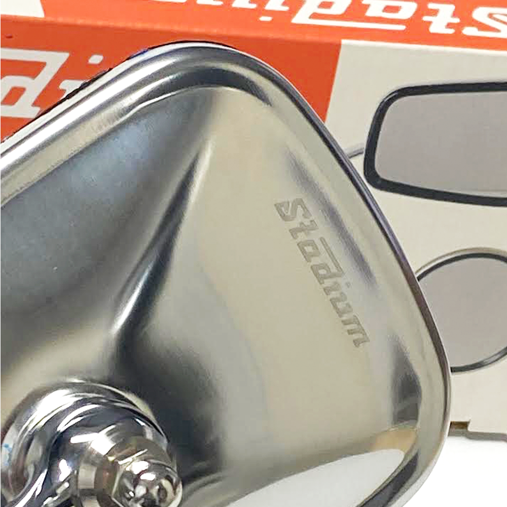 Stadium Classic Stainless Steel Rectangular Bar End Mirror BSA/ Triumph