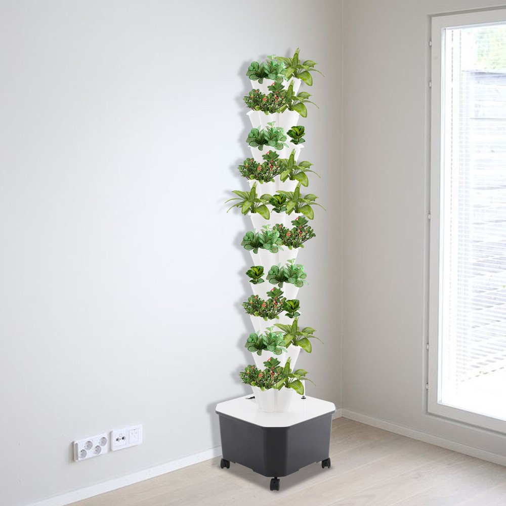Hydroponic Growing System with Wheel 50 Pods Indoor Hydroponic Tower