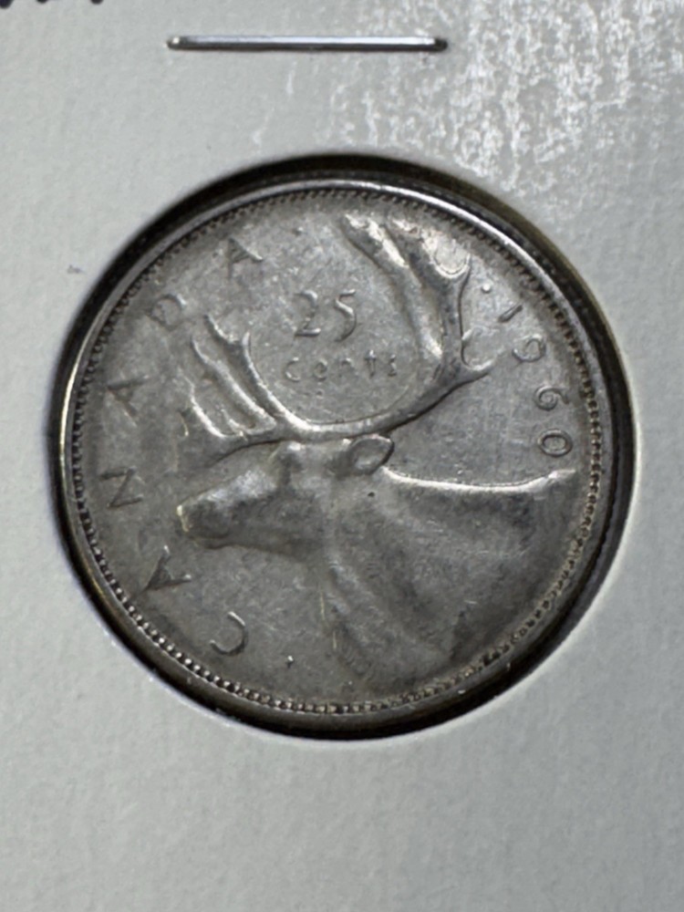 1960 Canada 25 Cents Silver Coin