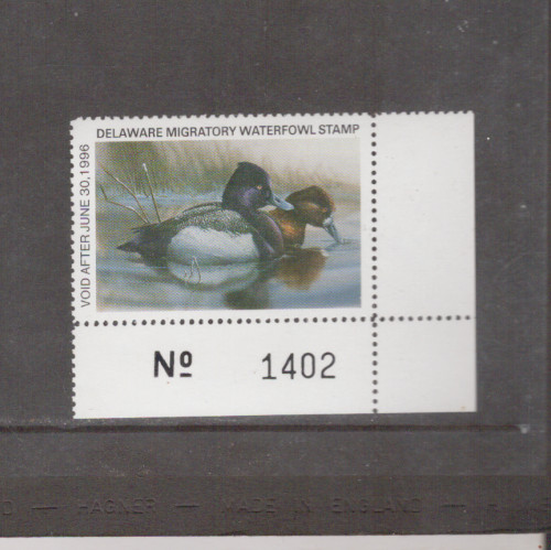 Delaware State Duck Stamp 1995 $6.00 at face value (no serial #)