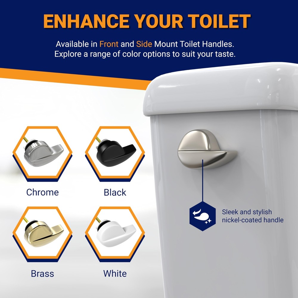 Toilet Handle Brushed Nickel Side Mount