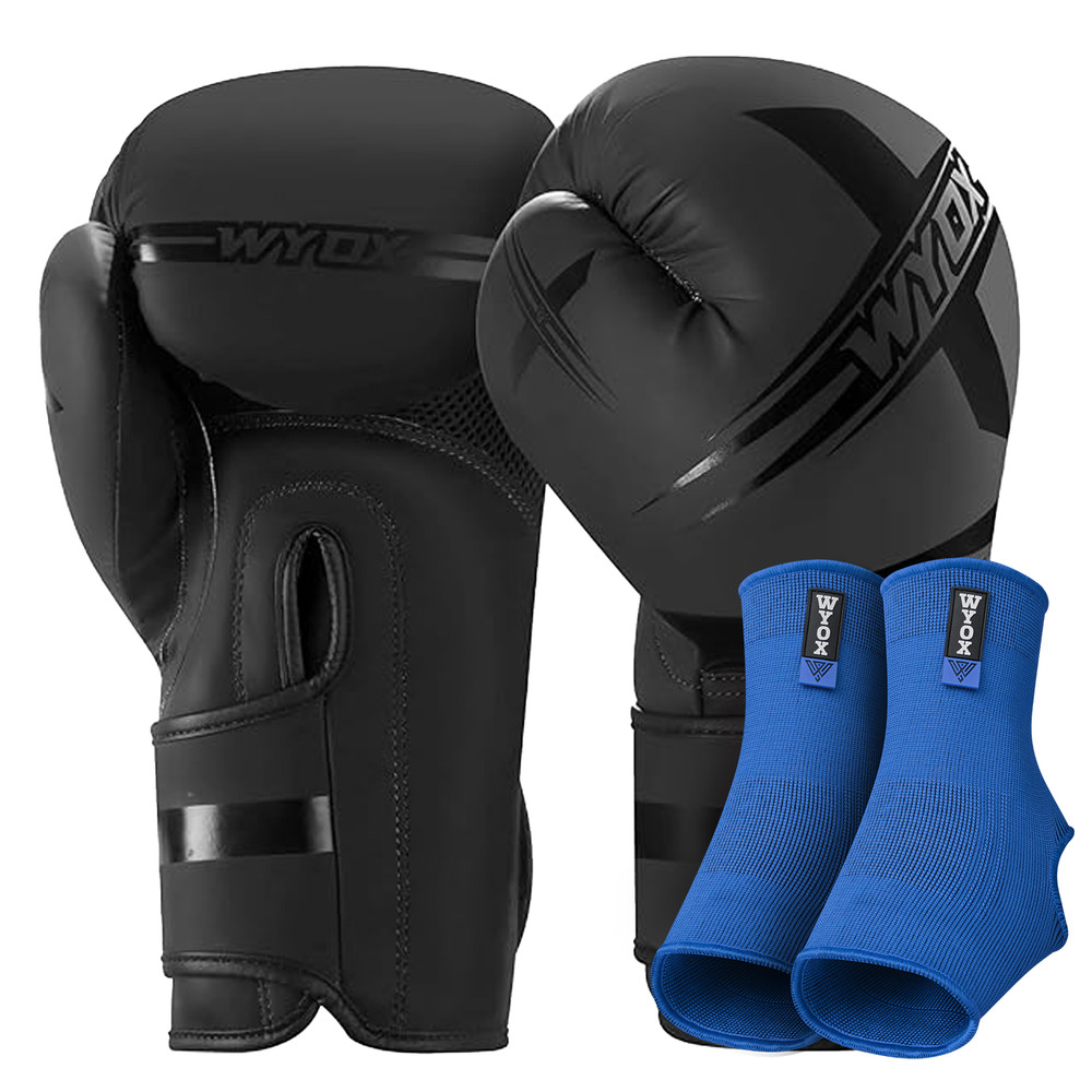WYOX Training Boxing Glove & Compression Ankle Sleeve Bundle For Training Gym