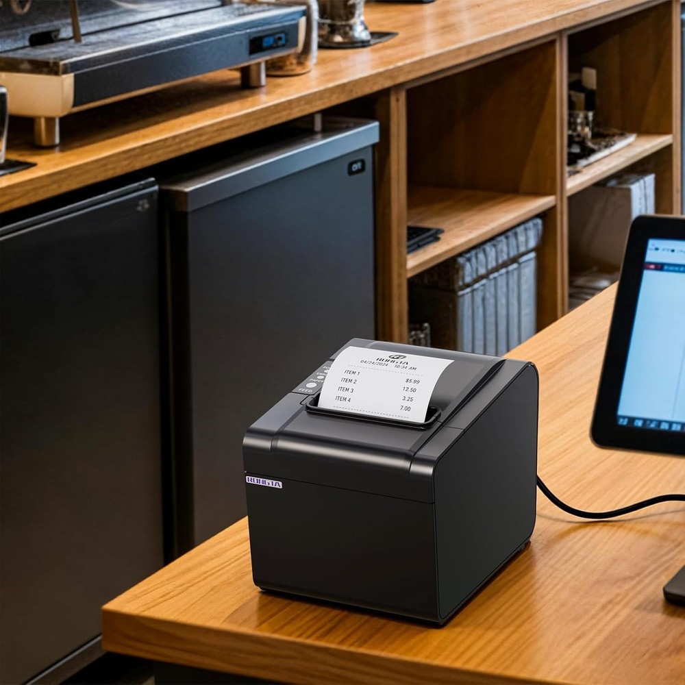 Efficient USB Thermal Receipt Printer with Wall Mount Feature & Auto Cutter