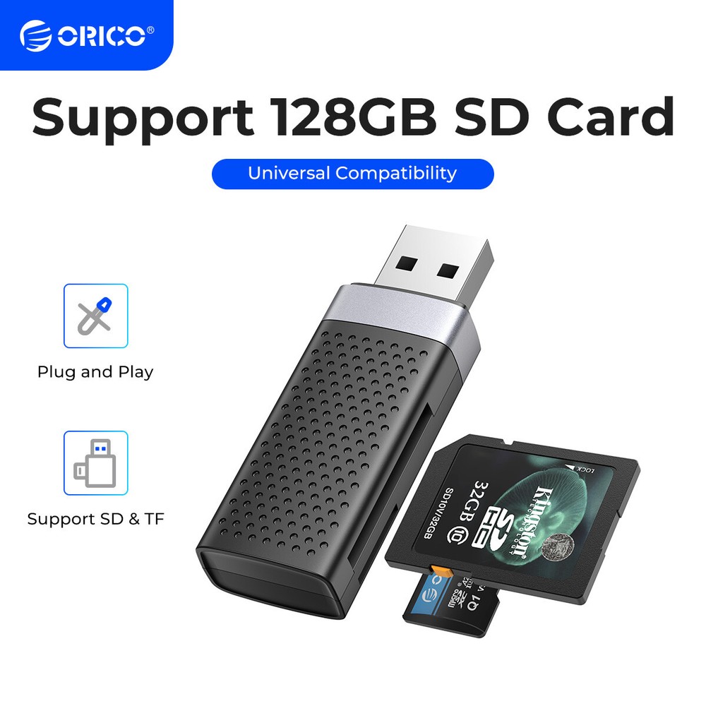 ORICO Type C USB2.0 Card Reader Memory Portable Type-C+TF/SD Smart Card Reader