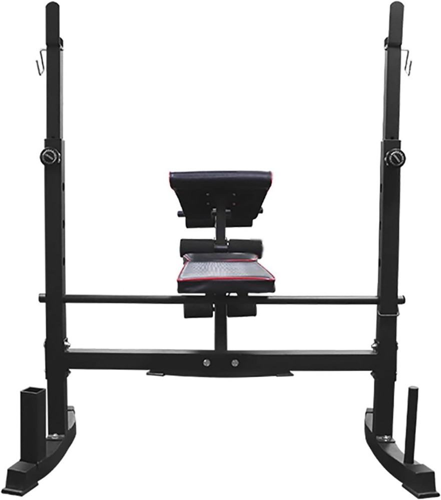 Adjustable Olympic Workout Bench- Squat Rack Leg Extension Preacher Curl