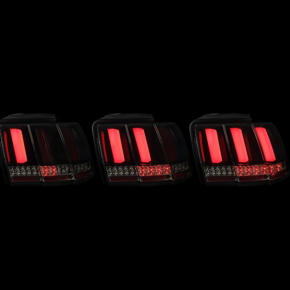 Tail Light Compatible with 1999-2004 Ford Mustang, Smoke Black Sequential LED Ba