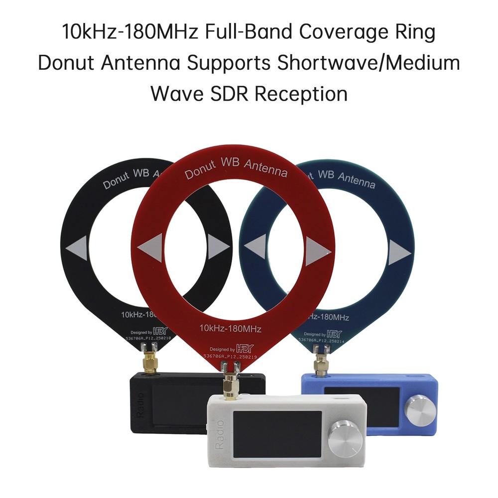 10kHz-180MHz Full-Band Coverage Ring Donut Antenna Support Shortwave/Medium Wave