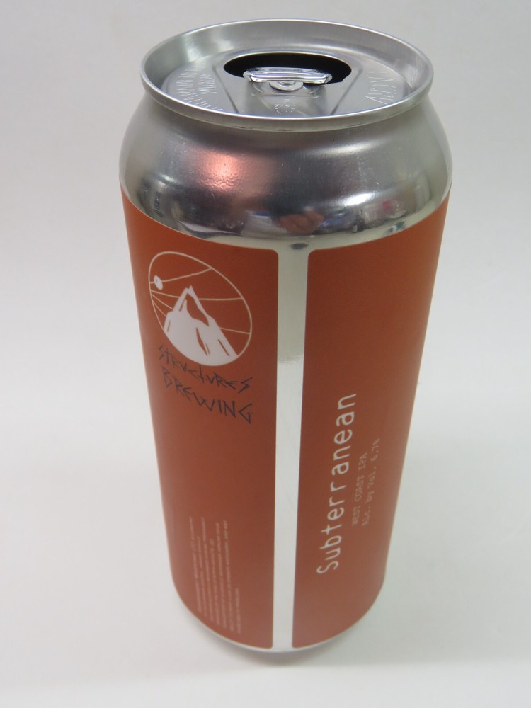 Craft BEER Empty Can ~ STRUCTURES Brewing Subterranean IPA ~ Bellingham, WA