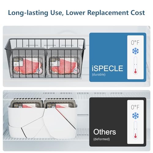 Freezer Organizer Bins - 6 Pack Stand 6-Pack for Complete Organization-White