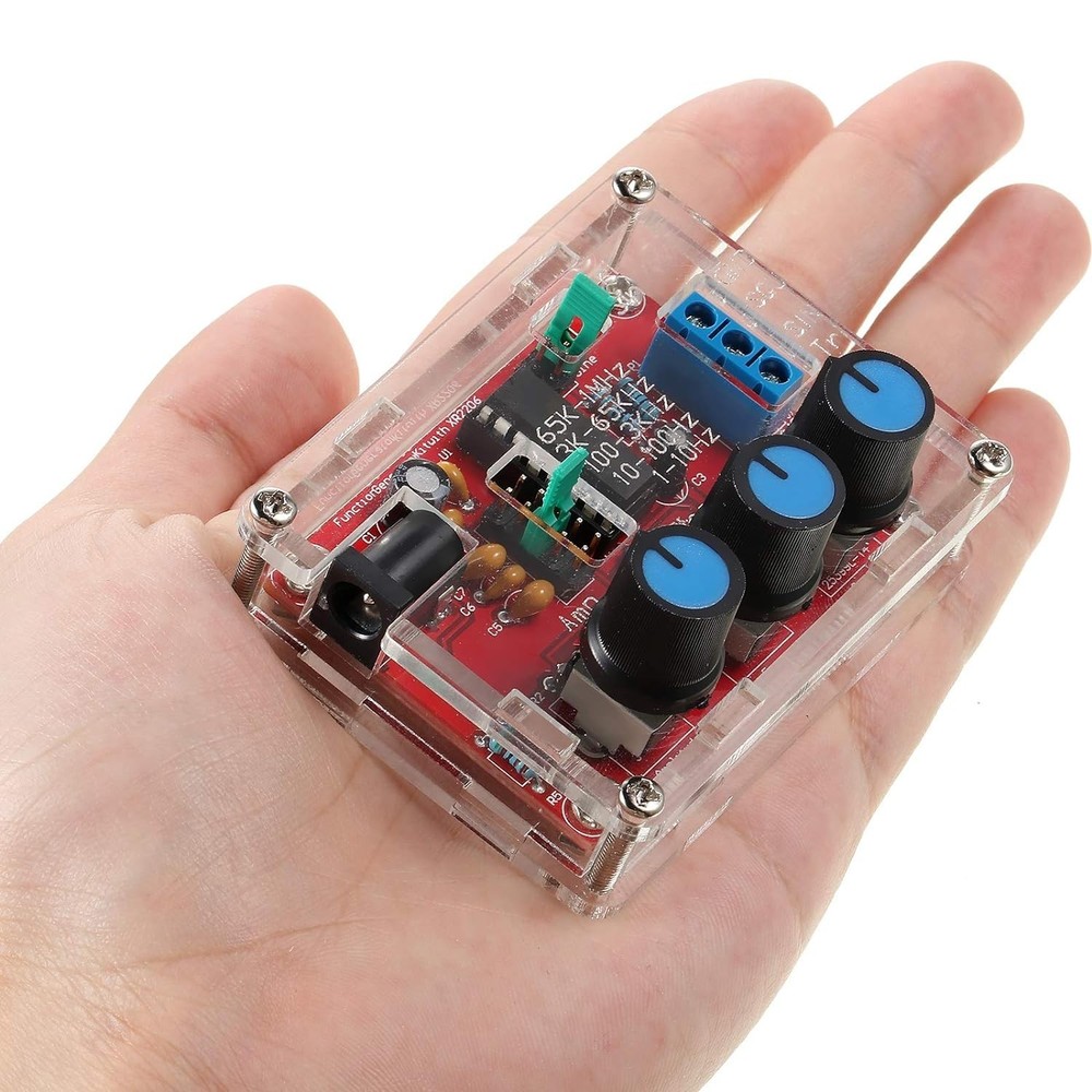 Compact Signal Generator Kit with Sine, Triangle, Square Outputs for Electronics