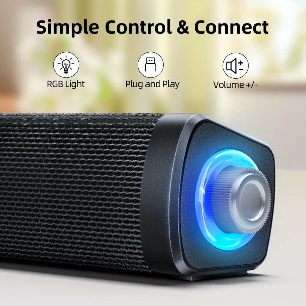 USB Computer Speakers,Computer Speakers with 3.5 mm aux,Wired USB Powered & C...