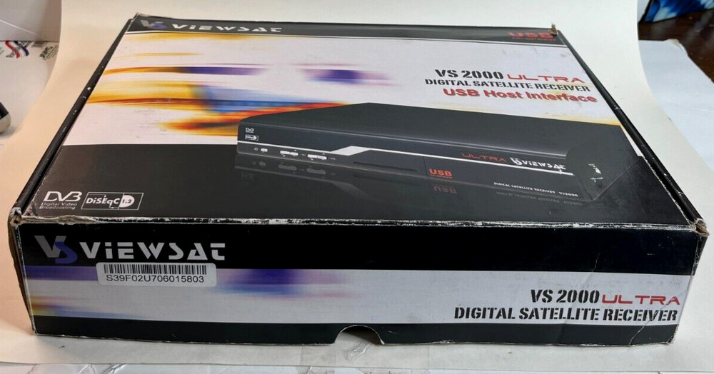 VIEWSAT Digital Satellite Receiver VS2000 ULTRA USB Host Interface, Cables, Box