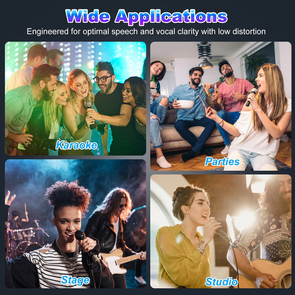 Handheld Dynamic Microphone Wired XLR Microphone Live Performance Singing Mic