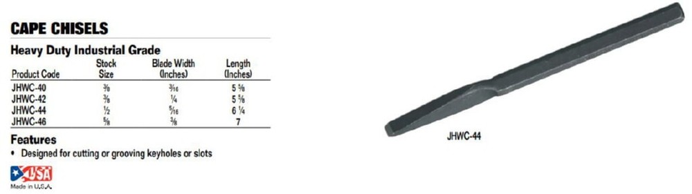 Williams C-40 Cape Chisel, 3/16-Inch