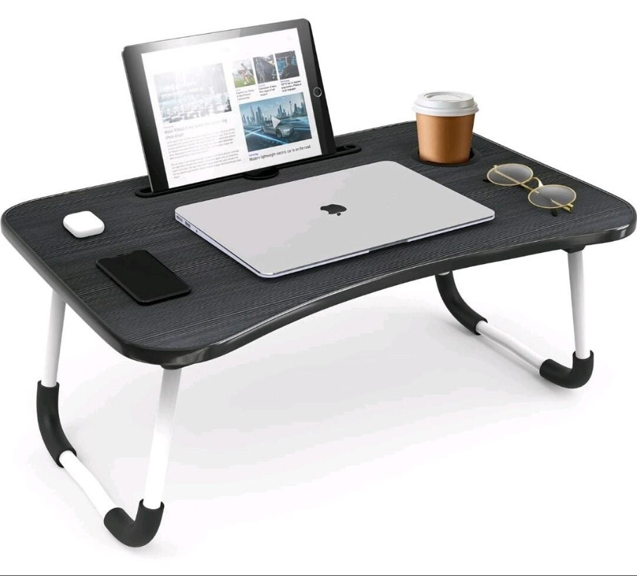 Foldable Laptop Table, Portable Lap Desk Bed Table Tray