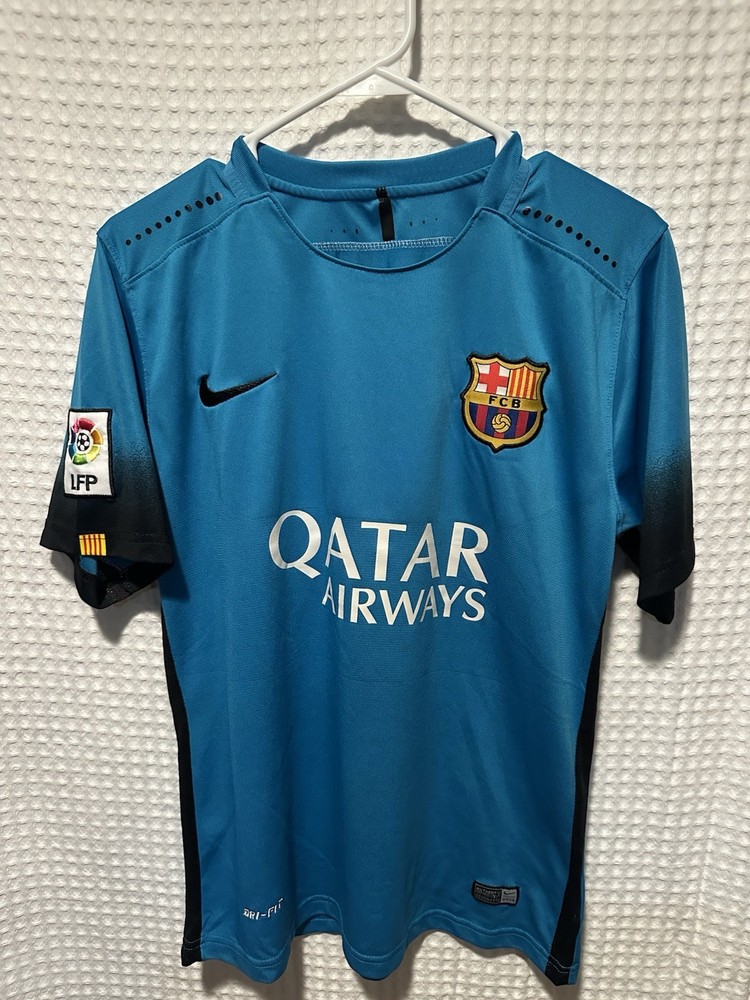 FC Barcelona Nike Messi #10 2015 Third Jersey RARE LFP Patch Sz Men’s Medium
