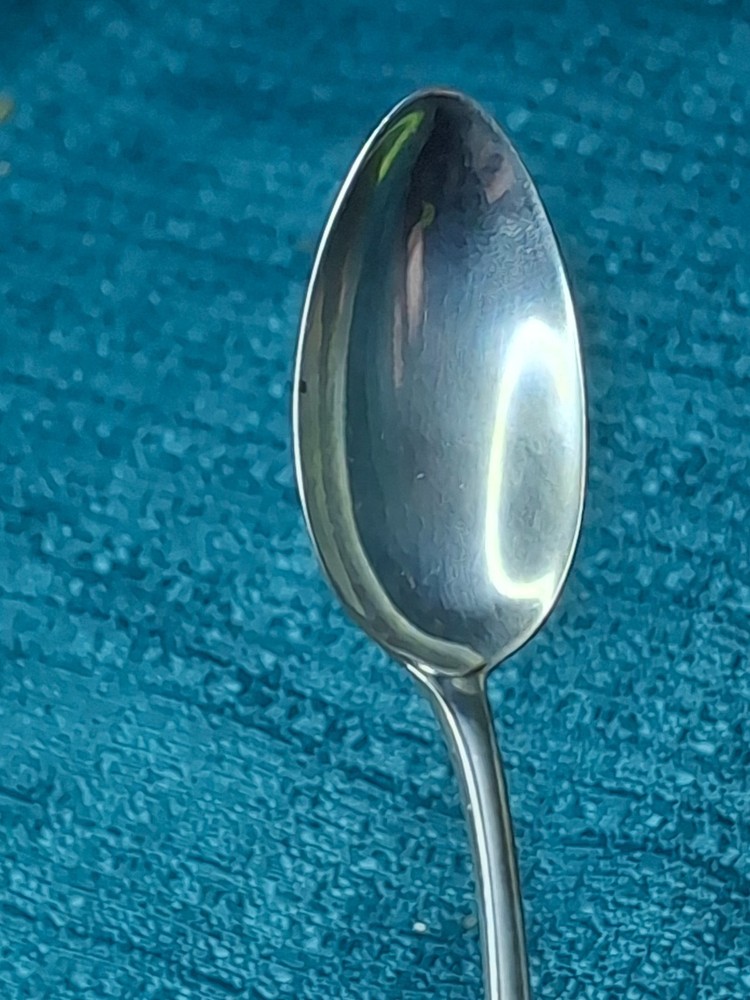 Antique German .800 Solid Silver Spoon - Crescent & Crown Hallmarks - 4.5" 12g