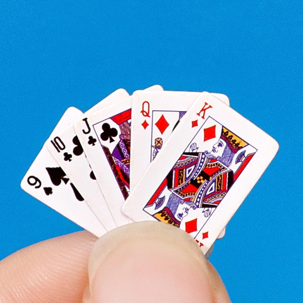 Playing Cards Finger-Sized Desk Board Game 54 Sheets Interactive Play