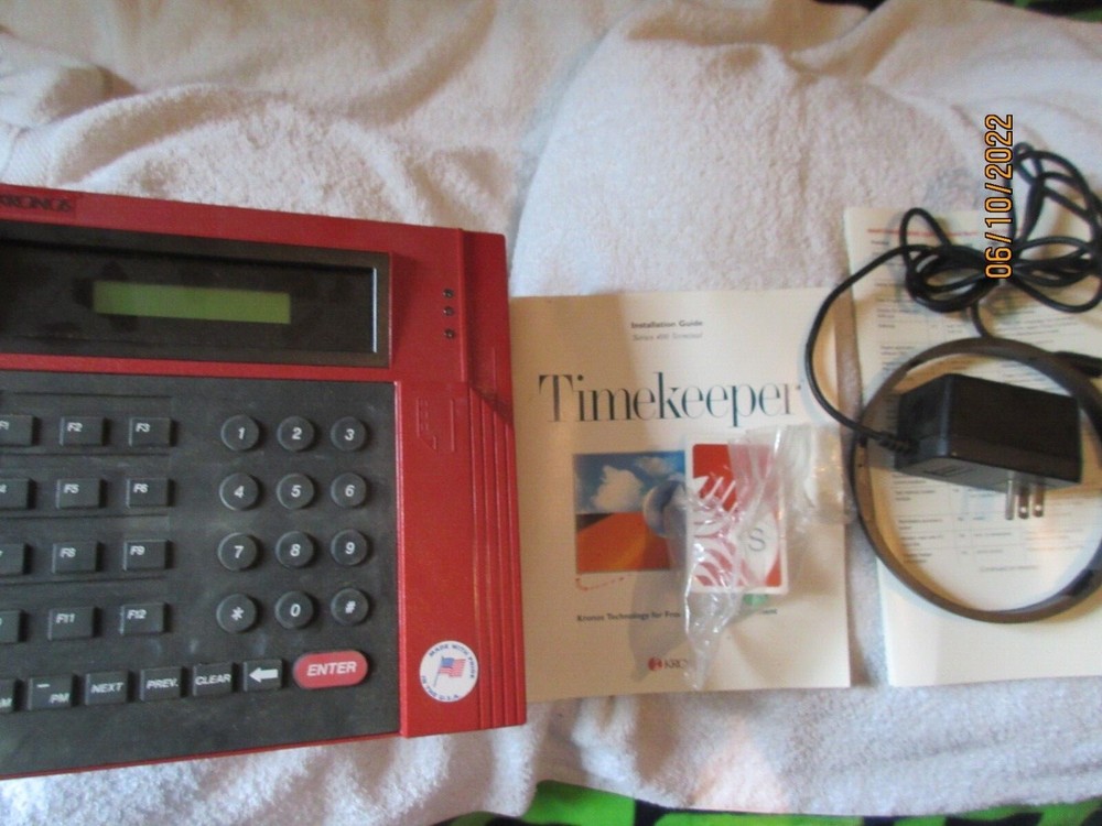 KRONOS TIMEKEEPER Series 400 TIME CLOCK w/ access cards NEVER USED???