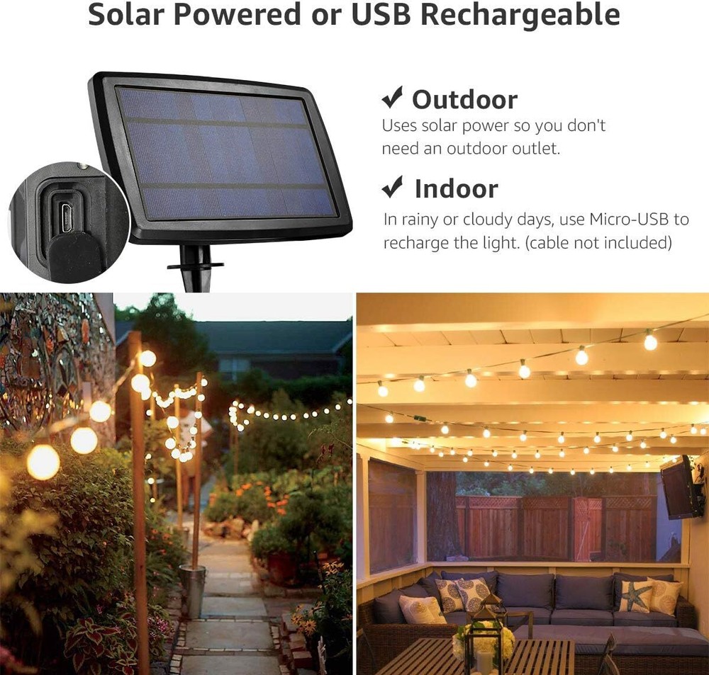 Solar String Lights - 200Ft LED Outdoor String Lights - Shatterproof, Waterproof