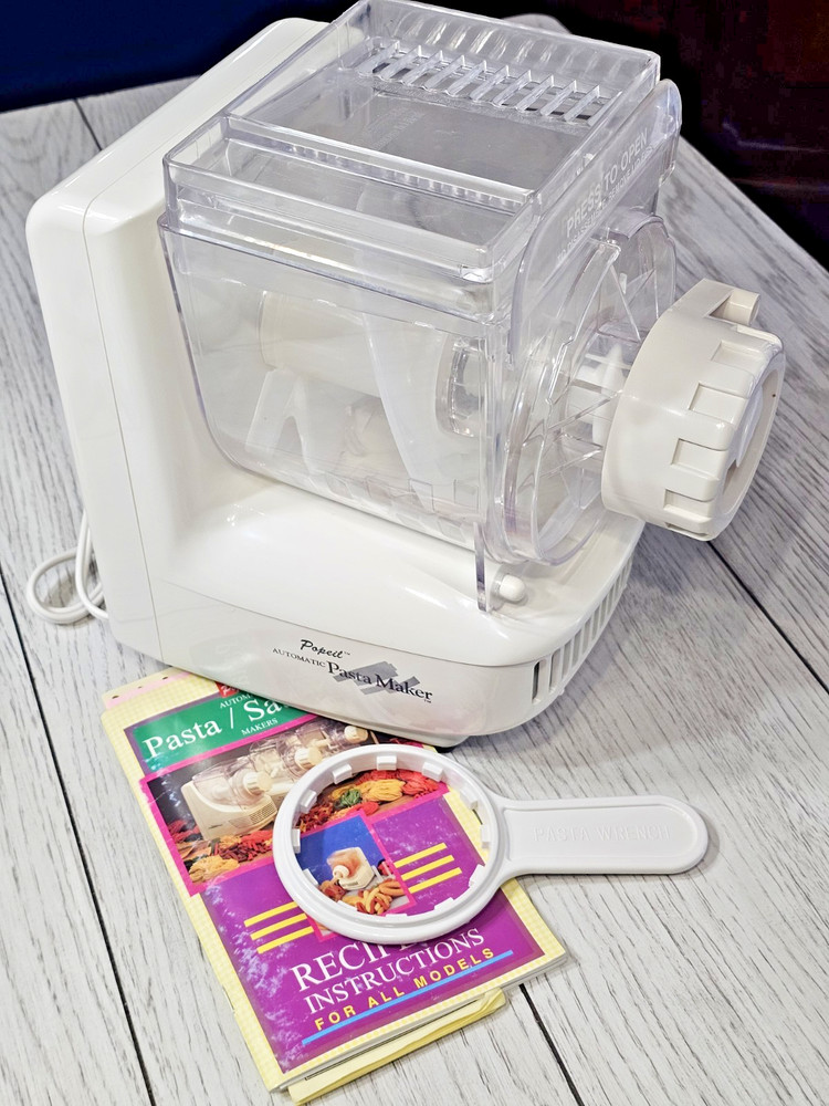 Popeil's P400 Automatic Pasta Maker Machine Multiple Attachments - Tested WORKS