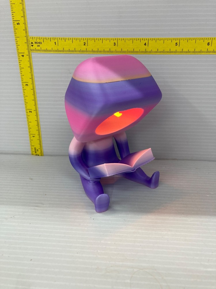 Book Reader Night Light Pastel Pink/Purple