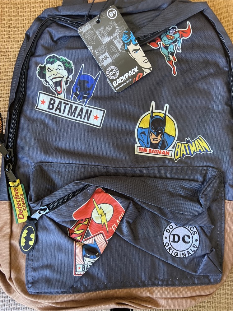 DC COMICS SUPERHERO BACKPACK BATMAN SUPERMAN DETECTIVE COMICS PALADONE
